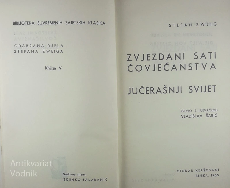 STEFAN ZWEIG ZBRIKA KNJIG (v hrvaškem jeziku)