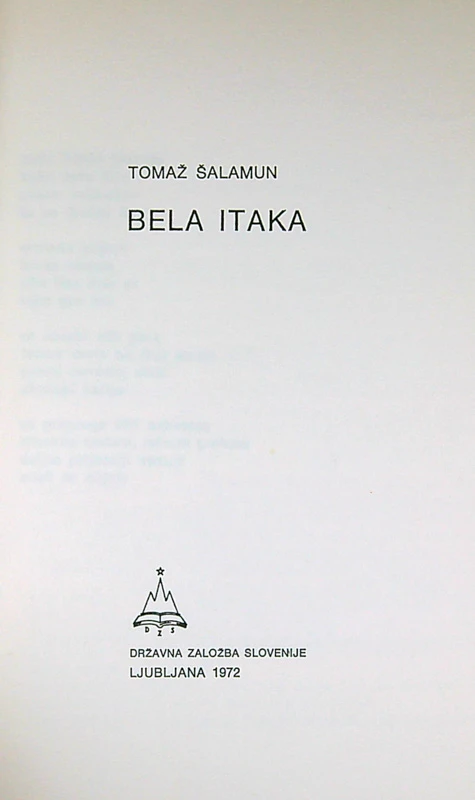 BELA ITAKA, Tomaž Šalamun