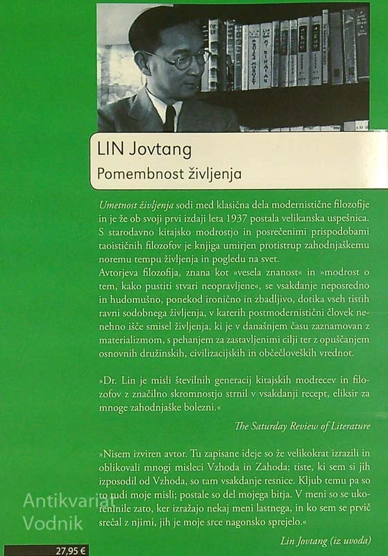 POMEMBNOST ŽIVLJENJA, Lin Jovtang