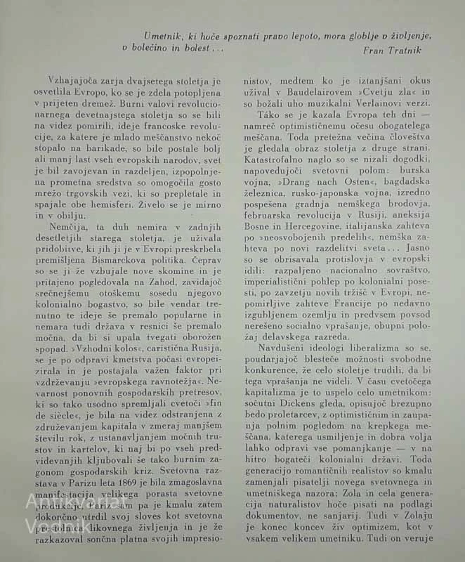 FRAN TRATNIK, Zoran Kržišnik
