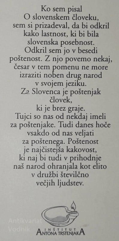 Anton Trstenjak SLOVENSKA POŠTENOST