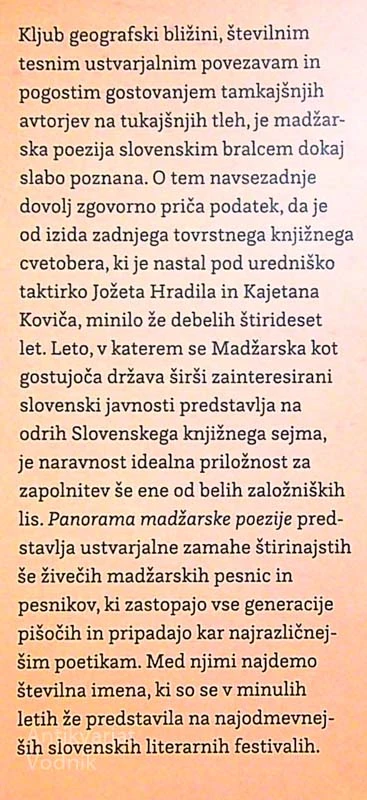 KI ZMERAJ LEPŠE SIJEŠ; PANORAMA MADŽARSKE POEZIJE