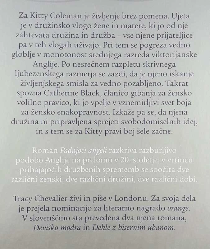PADAJOČI ANGELI, Tracy Chevalier