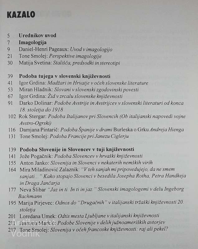 PODOBA TUJEGA V SLOVENSKI KNJIŽEVNOSTI, Tone Smolej