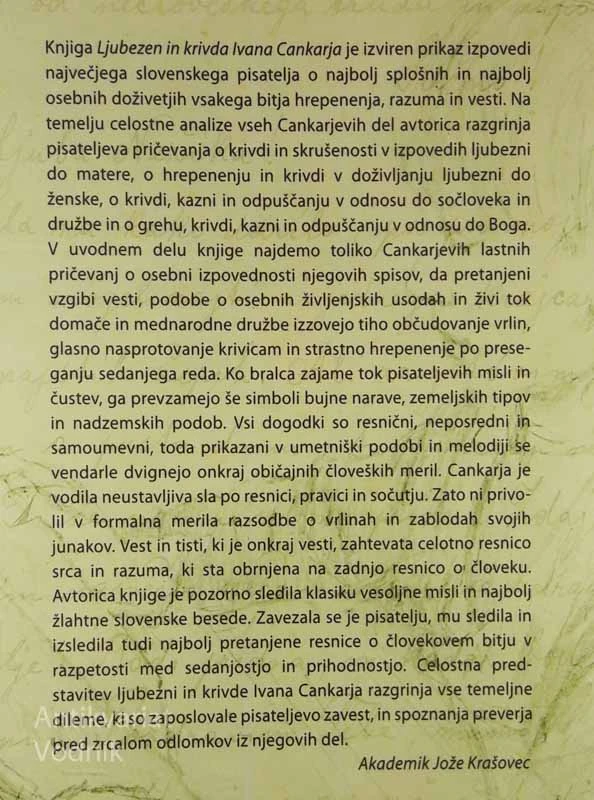 LJUBEZEN IN KRIVDA IVANA CANKARJA, Irena Avsenik Nabergoj