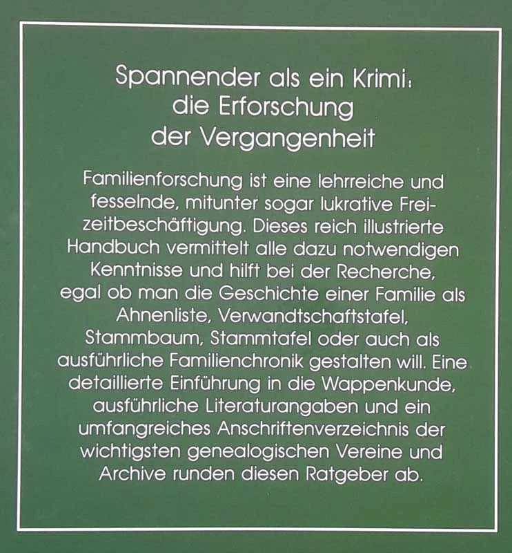 FAMILIENFORSCHUNG UND WAPPENKUNDE, Peter Bahn