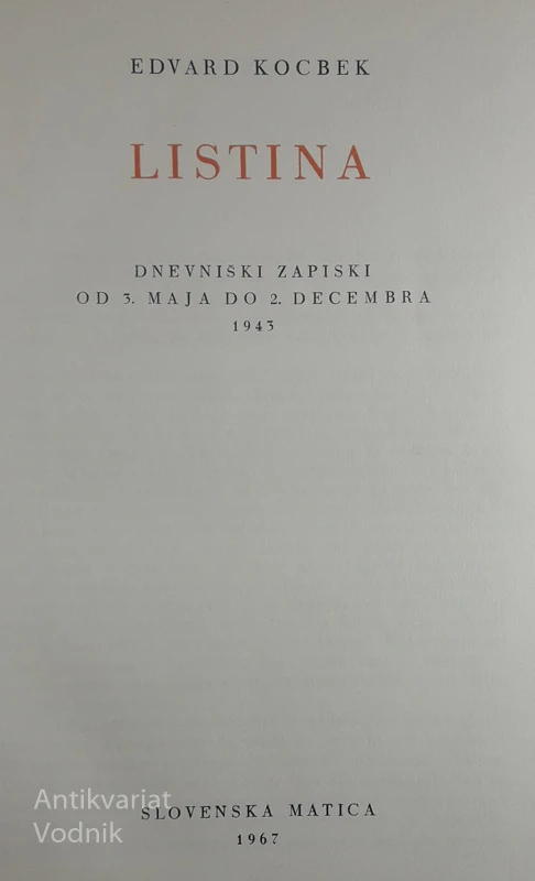 LISTINA, Edvard Kocbek