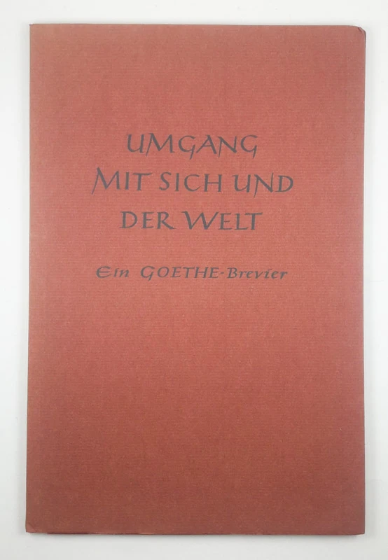 UMGANG MIT SICH UND DER WELT, EIN GOETHE-BREVIER, Rudolf Adolph