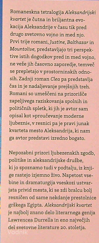 ALEKSANDRIJSKI KVARTET I-IV., Lawrence Durrell