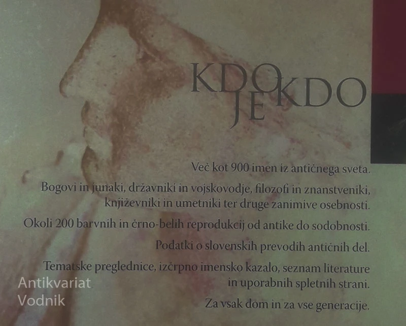 KDO JE KDO V ANTIKI; MITOLOGIJA, ZGODOVINA, UMETNOST, Vladeta Janković
