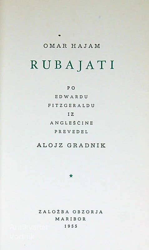 RUBAJATI, Omar Hajam