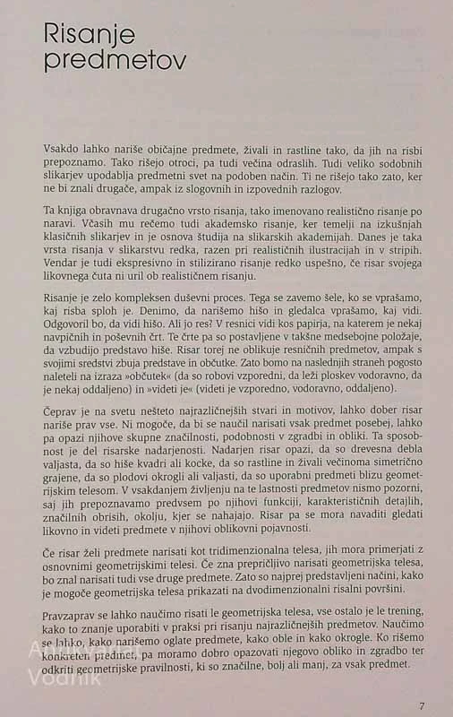 VEŠČINA RISANJA 1: PREDMETI IN PROSTORI, Tone Rački