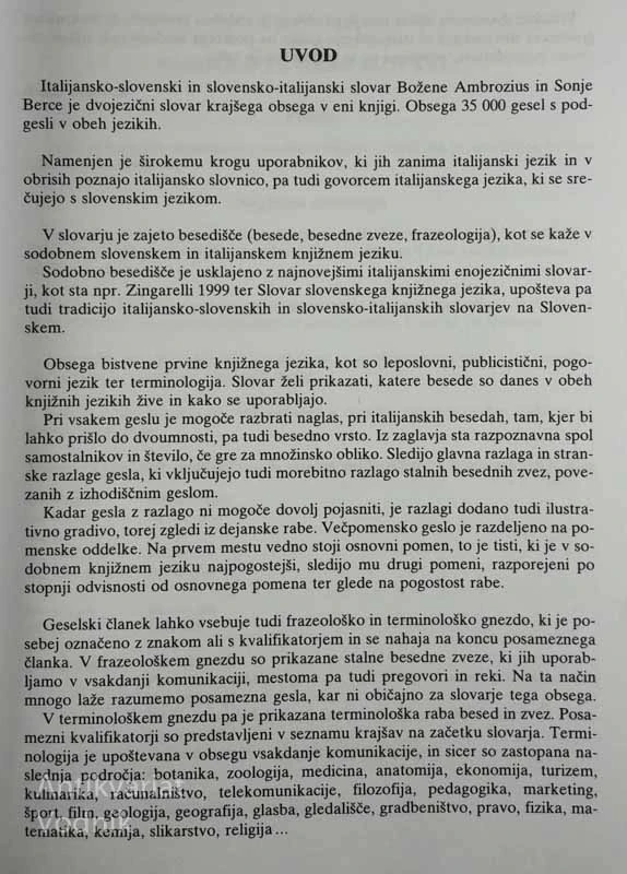 ITA – SLO / SLO – ITA SLOVAR