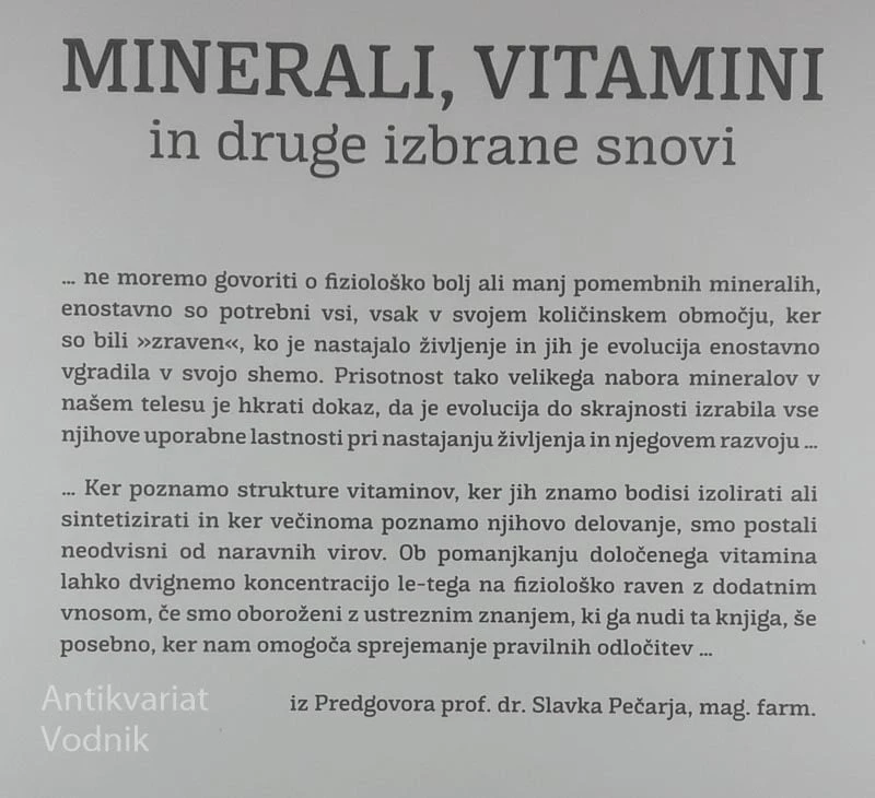 MINERALI, VITAMINI IN DRUGE IZBRANE SNOVI, več avtorjev