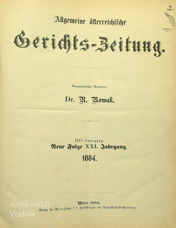 Allgemeine österreichische gerichts-zeitung