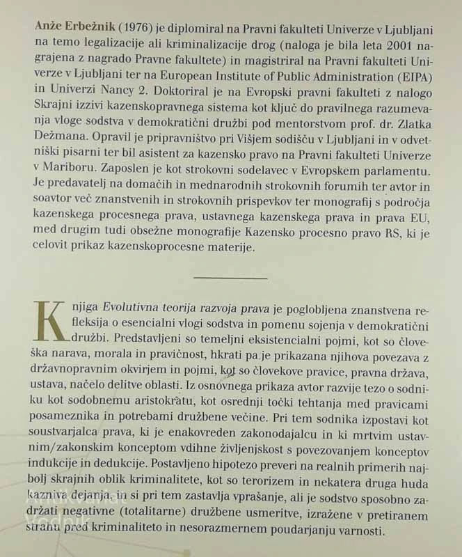 EVOLUTIVNA TEORIJA RAZVOJA PRAVA, Anže Erbežnik
