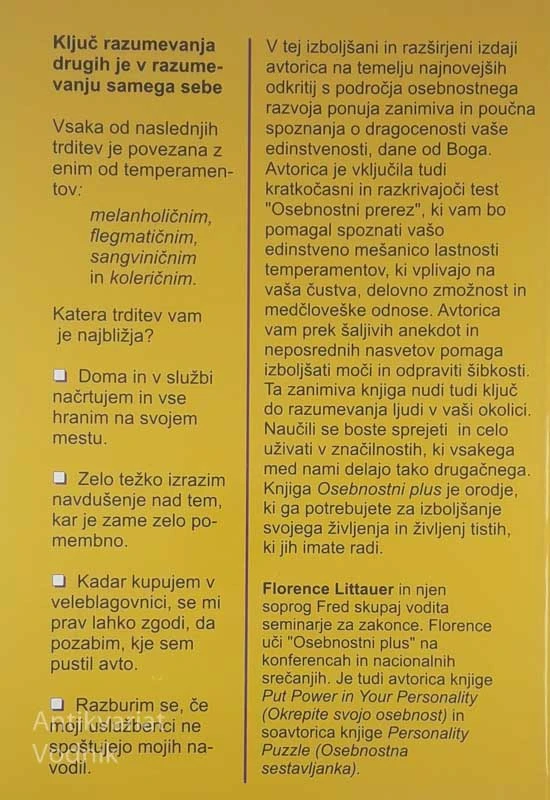 OSEBNOSTNI PLUS, Florence Littauer