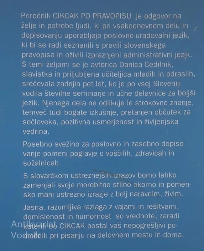 CIKCAK PO PRAVOPISU, Danica Cedilnik