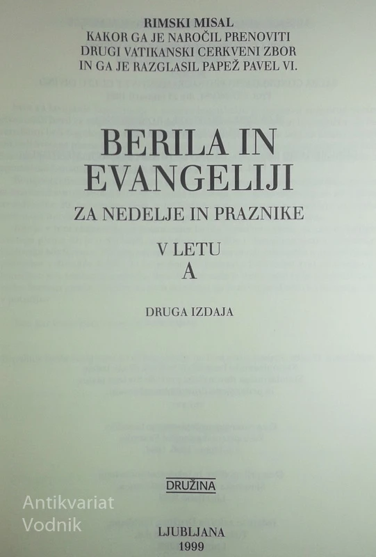 BERILA IN EVANGELIJI; LETO A, Liturgična komisija SŠK