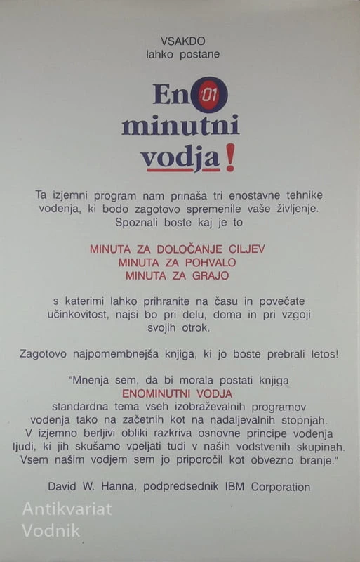 ENOMINUTNI VODJA, dr. Kenneth Blanchard in dr. Spencer Johnson
