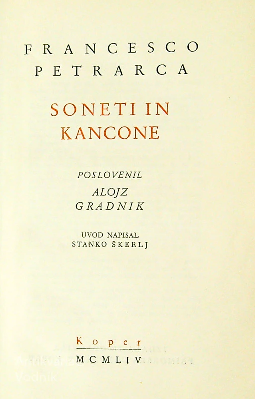 PETRARCA SONETI IN KANCONE