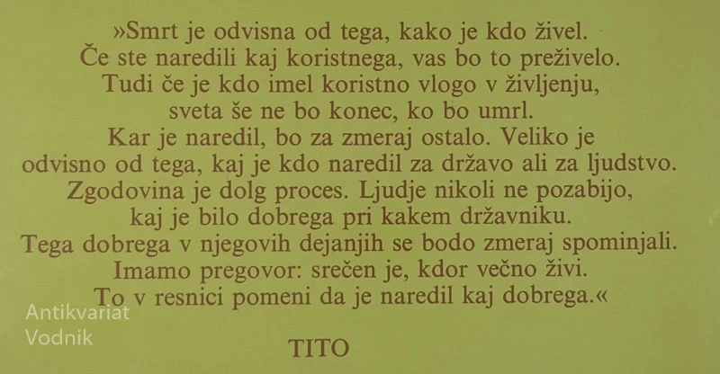 TITO; ŽIVLJENJE IN DELO (1892-1980), T. Stanojević in D. Marković