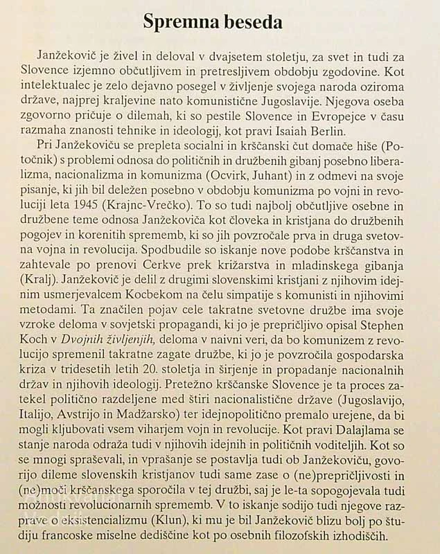MISLEC IN KOLESJA IDEOLOGIJ, Janez Janžekovič