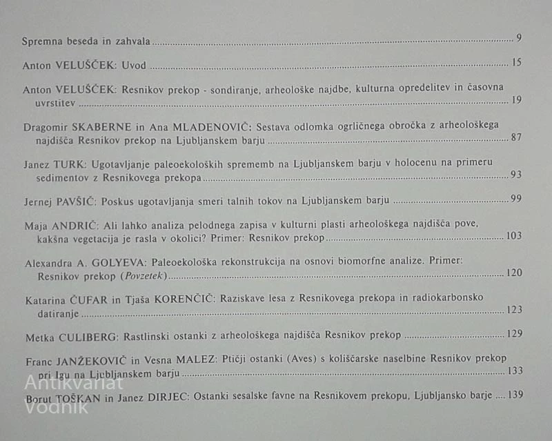RESNIKOV PREKOP, uredil Anton Velušček