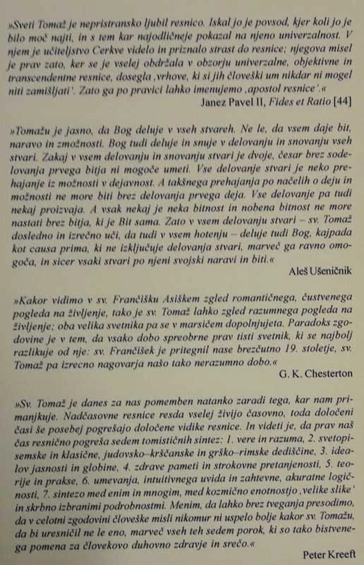 IZBRANI FILOZOFSKI SPISI, Tomaž Akvinski
