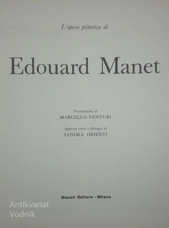 EDOUARD MANET, Marcelo Venturi