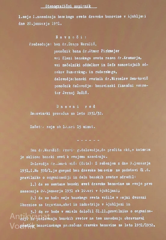 BANSKI SVET DRAVSKE BANOVINE 1930-1935, Miroslav Stiplovšek