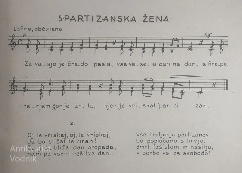 MLADA PESEM, MLADINSKE PESMI IZ NAŠE OSVOBODILNE BORBE