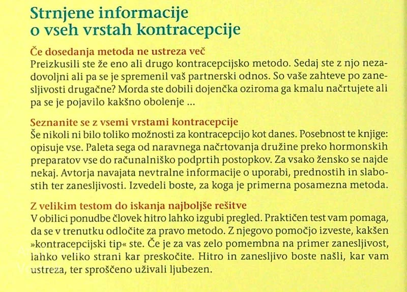 KONTRACEPCIJA; KATERA METODA MI USTREZA?, Silvia Knöpfel in Knjt O. K. Hoffmann, dr. med.