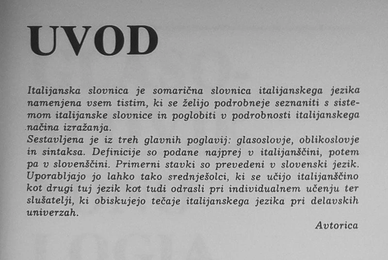 ITALIJANSKA SLOVNICA / GRAMMATICA ITALIANA, Sonja Berce