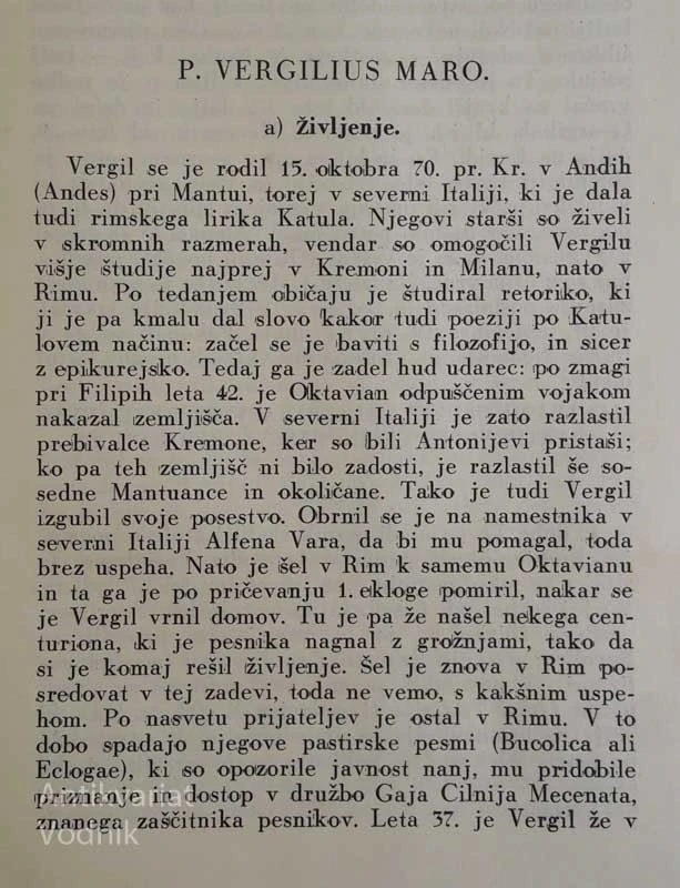 IZBOR IZ VERGILOVIH DEL, priredil Rudolf Južnič