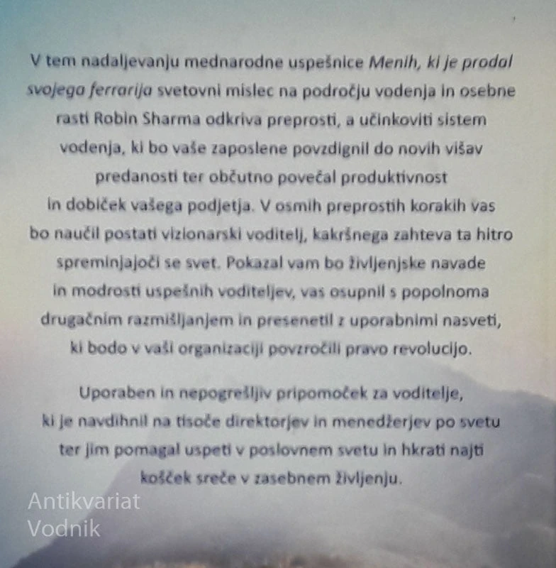 MODROST O VODENJU meniha, ki je prodal svojega Ferrarija Robin Sharma