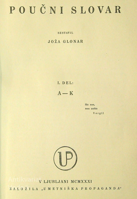 POUČNI SLOVAR, Joža Glonar
