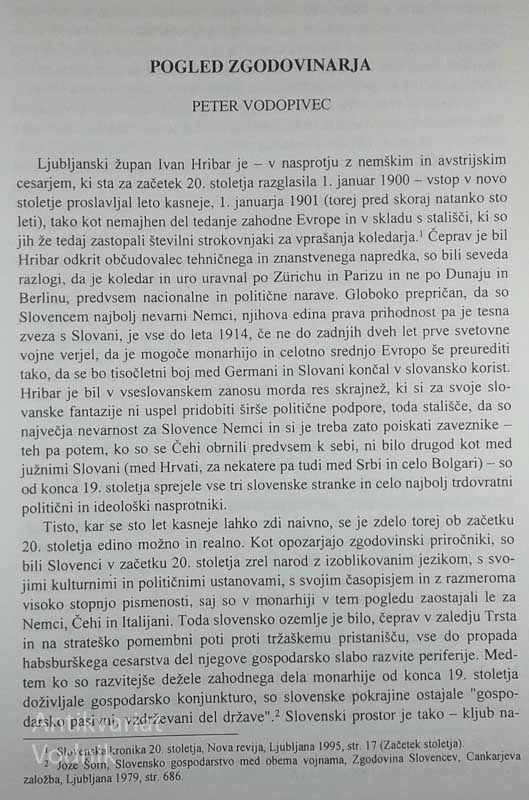 SLOVENCI V XX. STOLETJU, uredila Drago Jančar in Peter Vodopivec