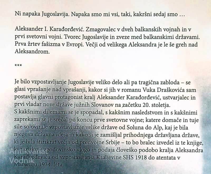ALEKSANDER OD JUGOSLAVIJE, Vuk Drašković