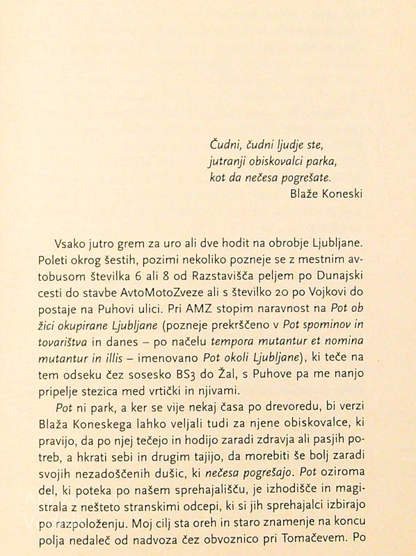 JUTRANJI SPREHAJALEC, Kajetan Kovič