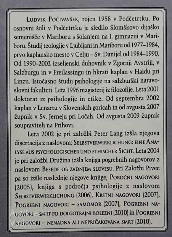 POGREBNI NAGOVORI (smrt po dolgotrajni bolezni), Ludvik Počivalšek