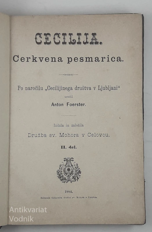 CECILIJA. CERKVENA PESMARICA, uredil Anton Foster