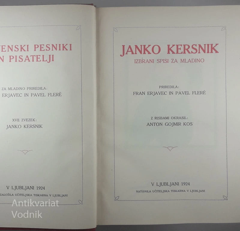 JANKO KERSNIK, IZBRANI SPISI ZA MLADINO