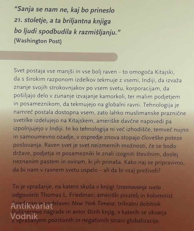 IZRAVNAVANJE SVETA; KRATKA ZGODOVINA 21. STOLETJA, Thomas L. Friedman