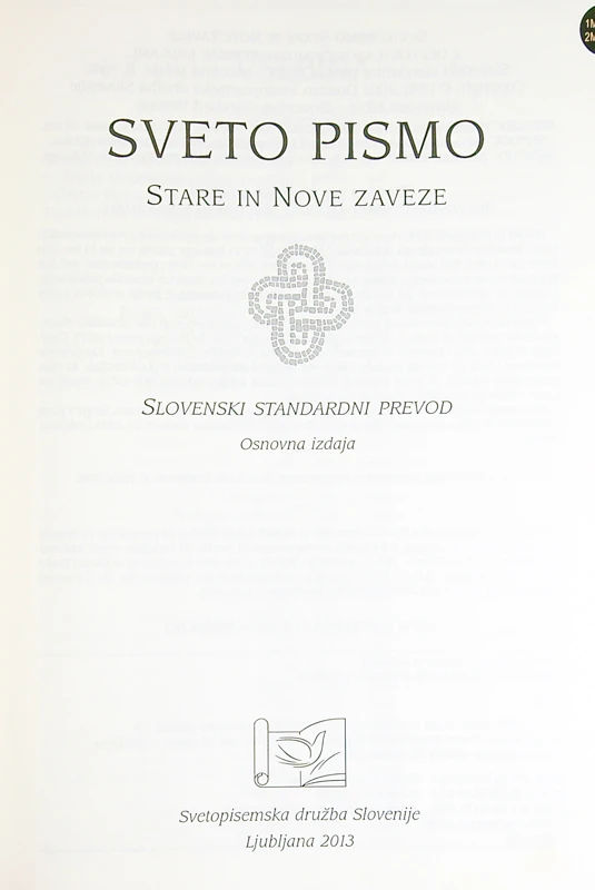 SVETO PISMO; SLOVENSKI STANDARDNI PREVOD