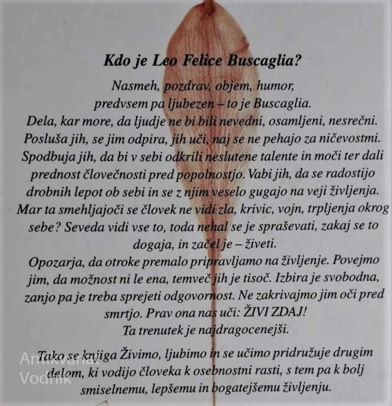 ŽIVIMO, LJUBIMO IN SE UČIMO, Leo F. Buscaglia