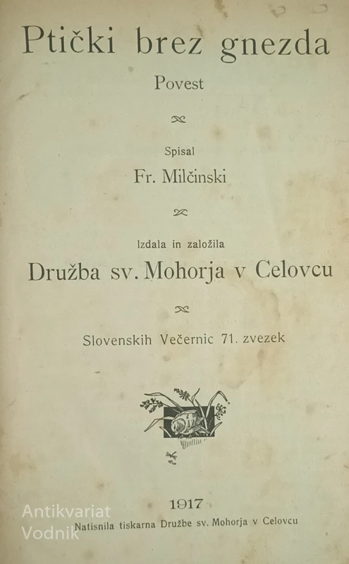 PTIČKI BREZ GNEZDA, Fr. Milčinski