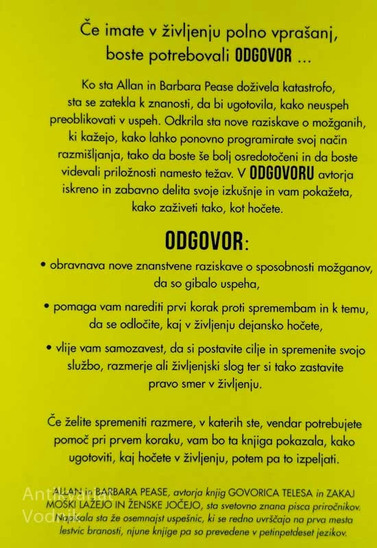 ODGOVOR, Allan in Barbara Pease