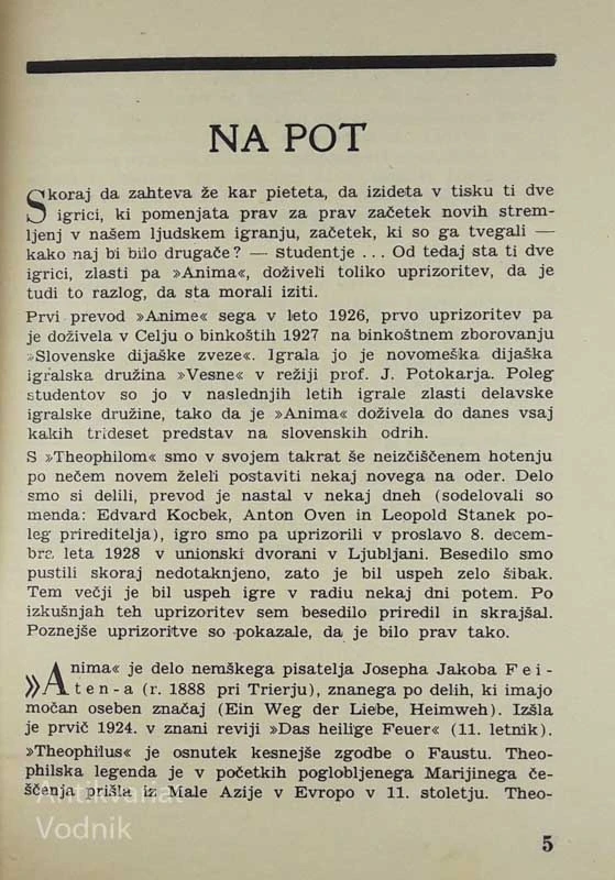 DVE DUHOVNI IGRI, Anima, Theophilus (Ljudske igre, 7. zvezek)