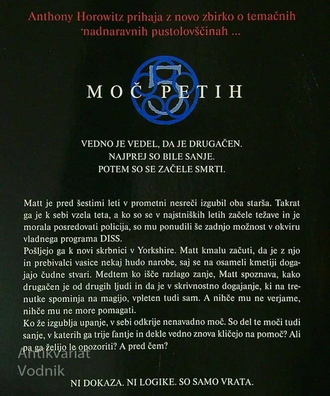 KROKARJEVA VRATA (MOČ PETIH 1. DEL), Anthony Horowitz